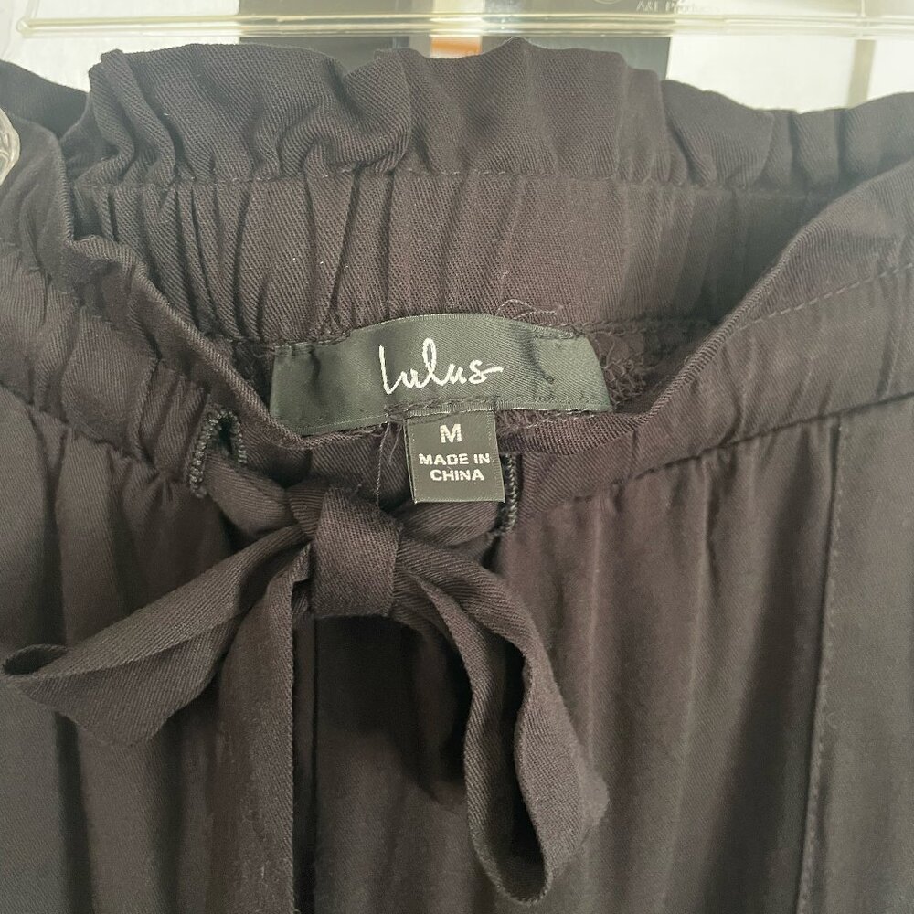Lulus Draw String Casual Black Pants - image 4